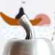 70s pear shaped ice bucket in brushed metal