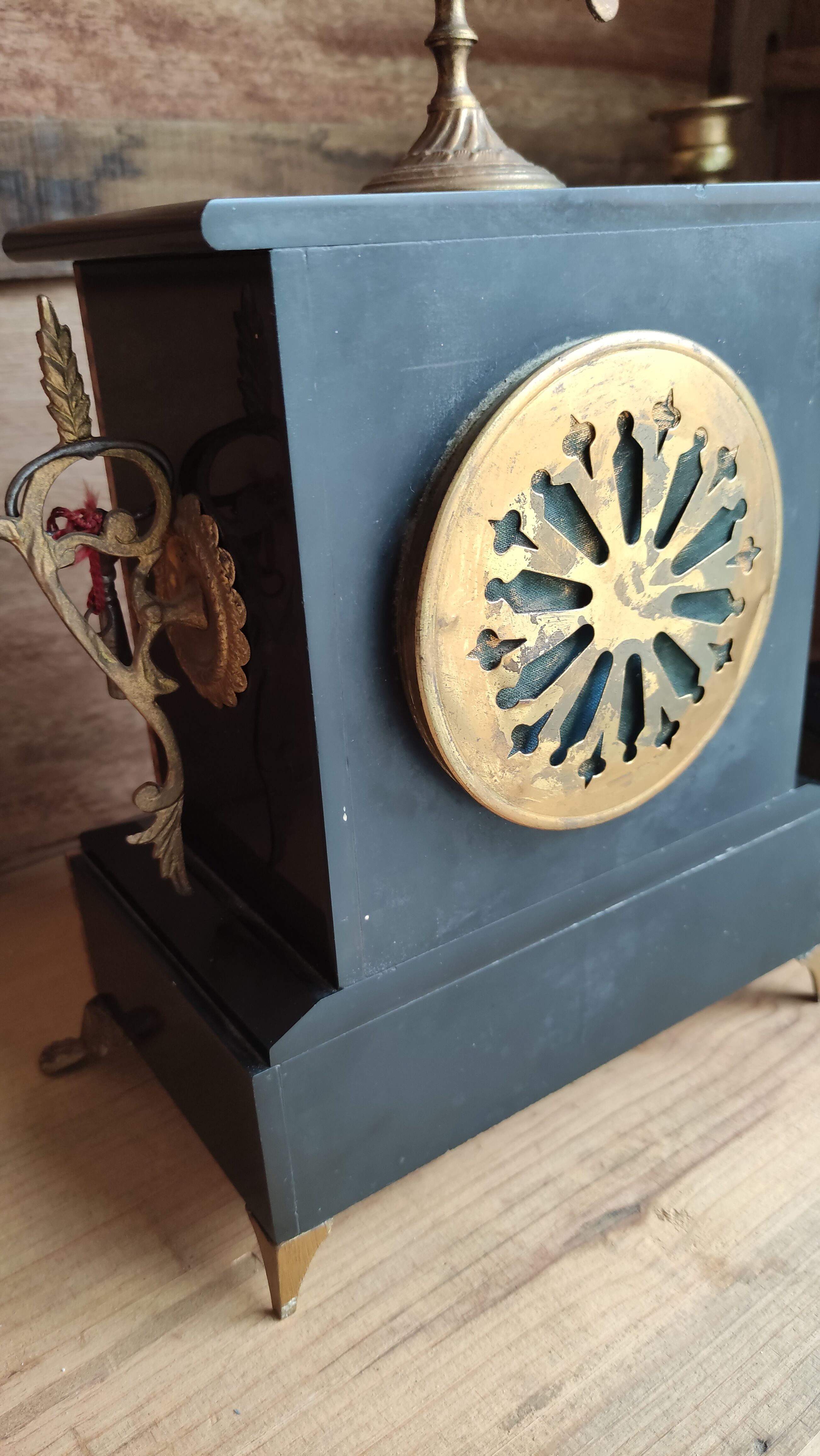 Old fireplace set period Napoleon III clock clock chandeliers