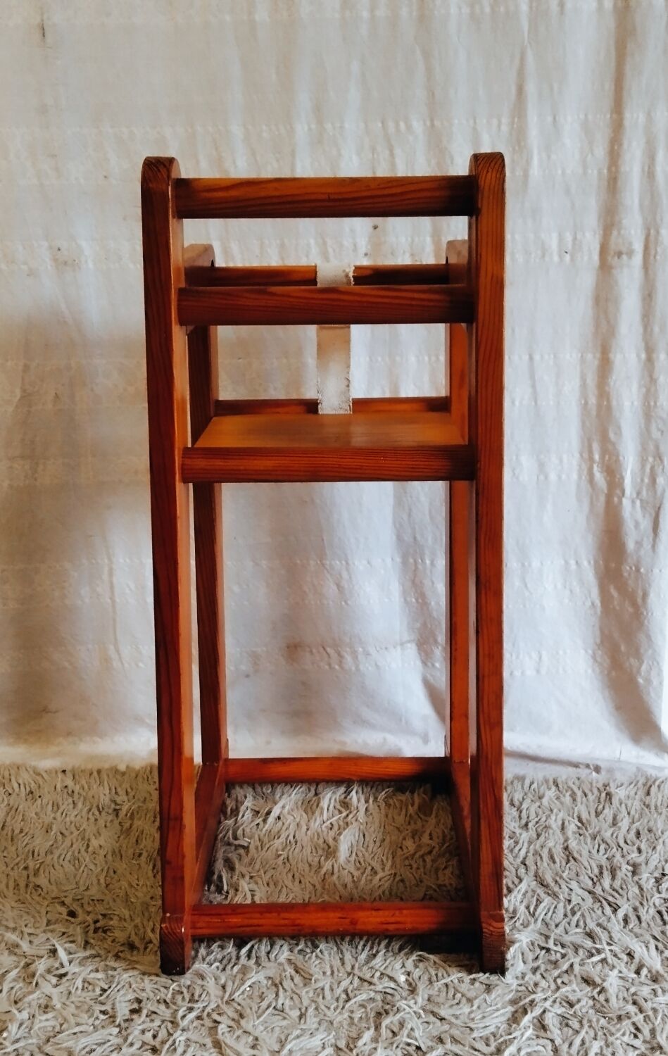 High chair for baby in solid pine - mid 20th century.