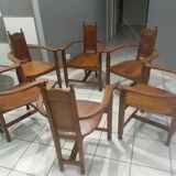 Set of 6 walnut armchairs from the early 20th century