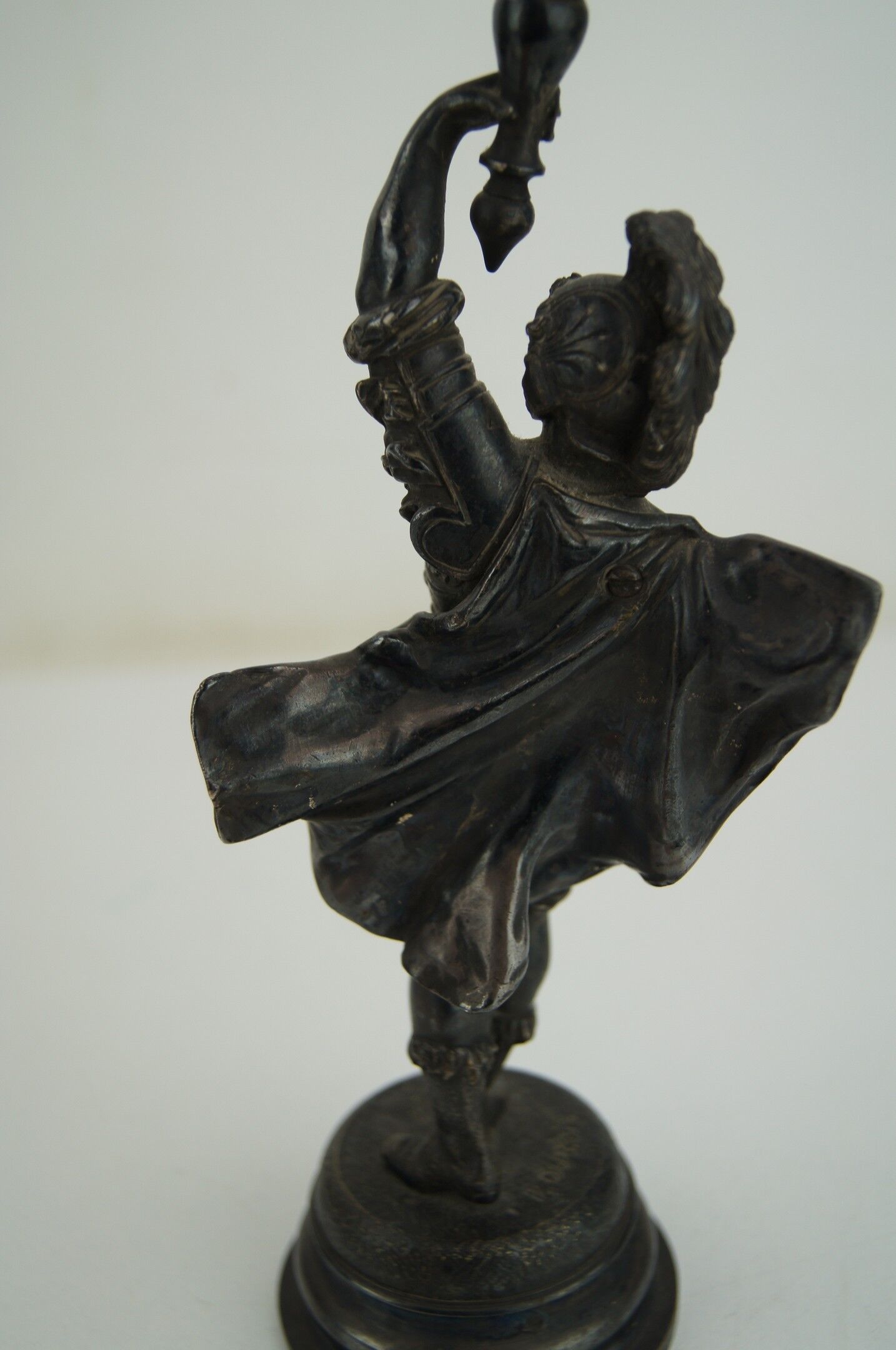 Silver bronze torch pair Paul Dubois