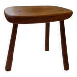 Vintage solid wood stool in brutalist style