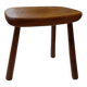 Vintage solid wood stool in brutalist style