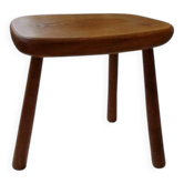 Vintage solid wood stool in brutalist style