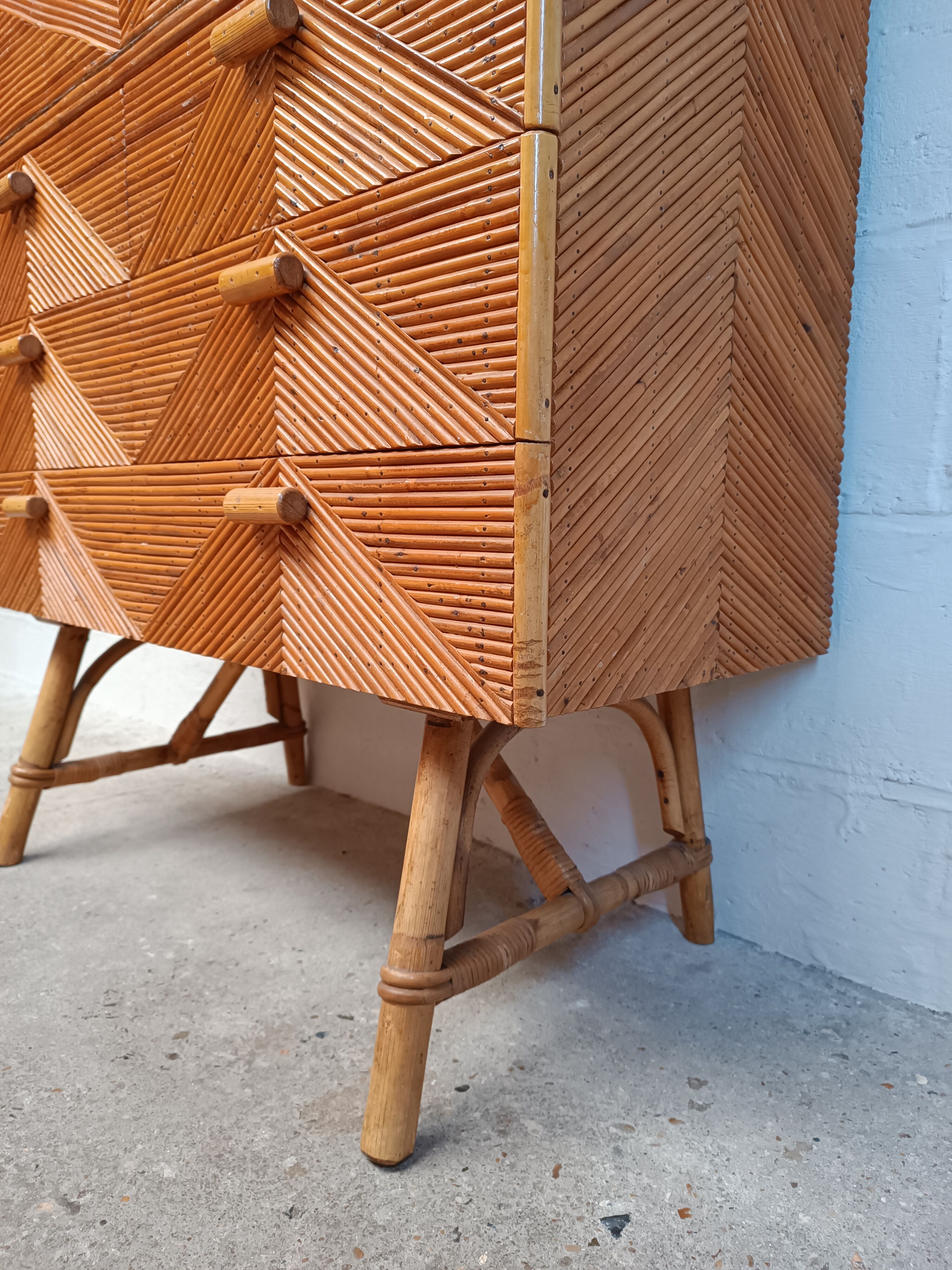 Bamboo and rattan secretary 50s / 60s