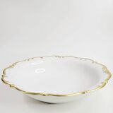 Antique shallow dish in gilded porcelain, Tirschenreuth, Bavaria, late 19th century.