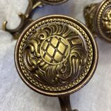Coat hooks with knob and double brass hooks