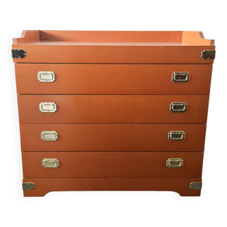 4-drawer chest of drawers and its Marine style mirror