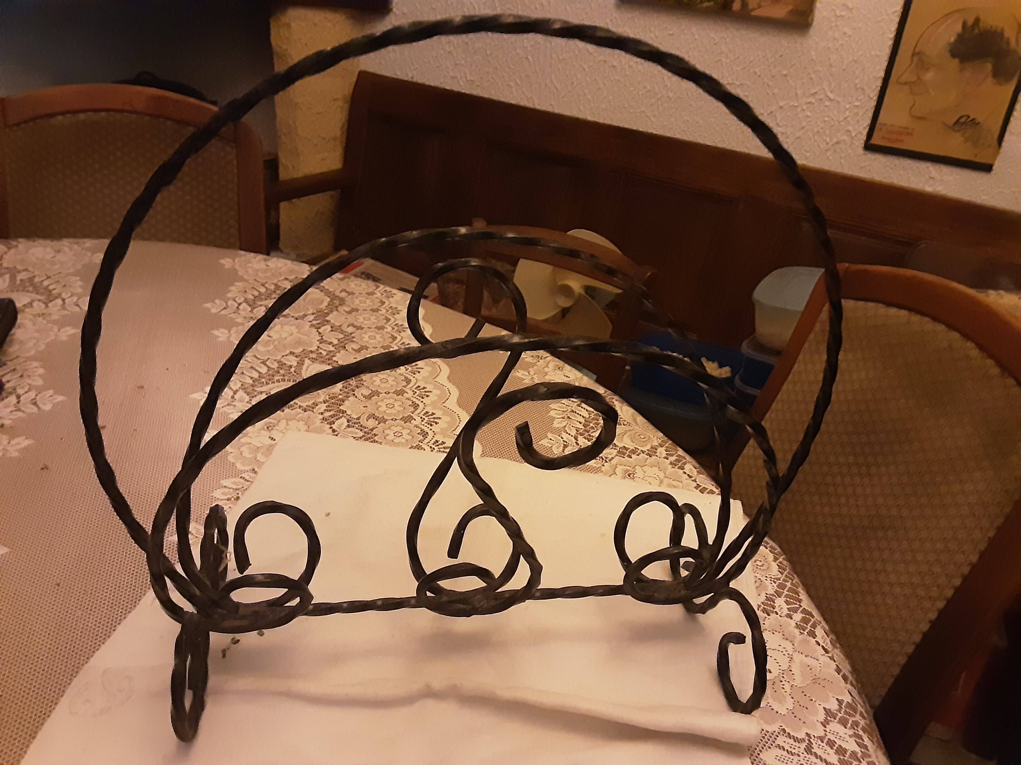 1960s Black Iron Magazine Rack