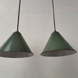 Enamelled sheet metal cone pendants