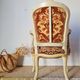Louis XV style cabriolet armchair - floral velvet seat