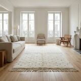 Cream Moroccan rug with black dots 150x250 cm