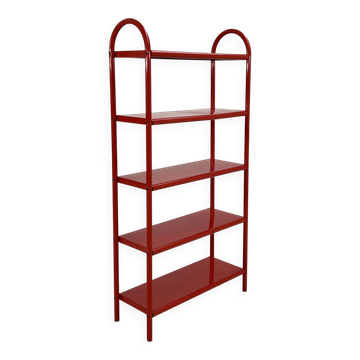 Red tubular leg shelf, 1980