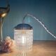 Vintage glass globe portable lamp or table lamp