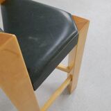 3x Postmodern Barstools in Leather, 1990s