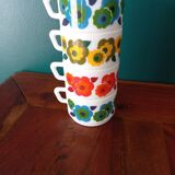 4 small lotus Arcopal espresso cups