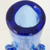 Vase en verre bleu 1960