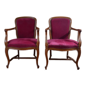Paire de fauteuils cabriolets