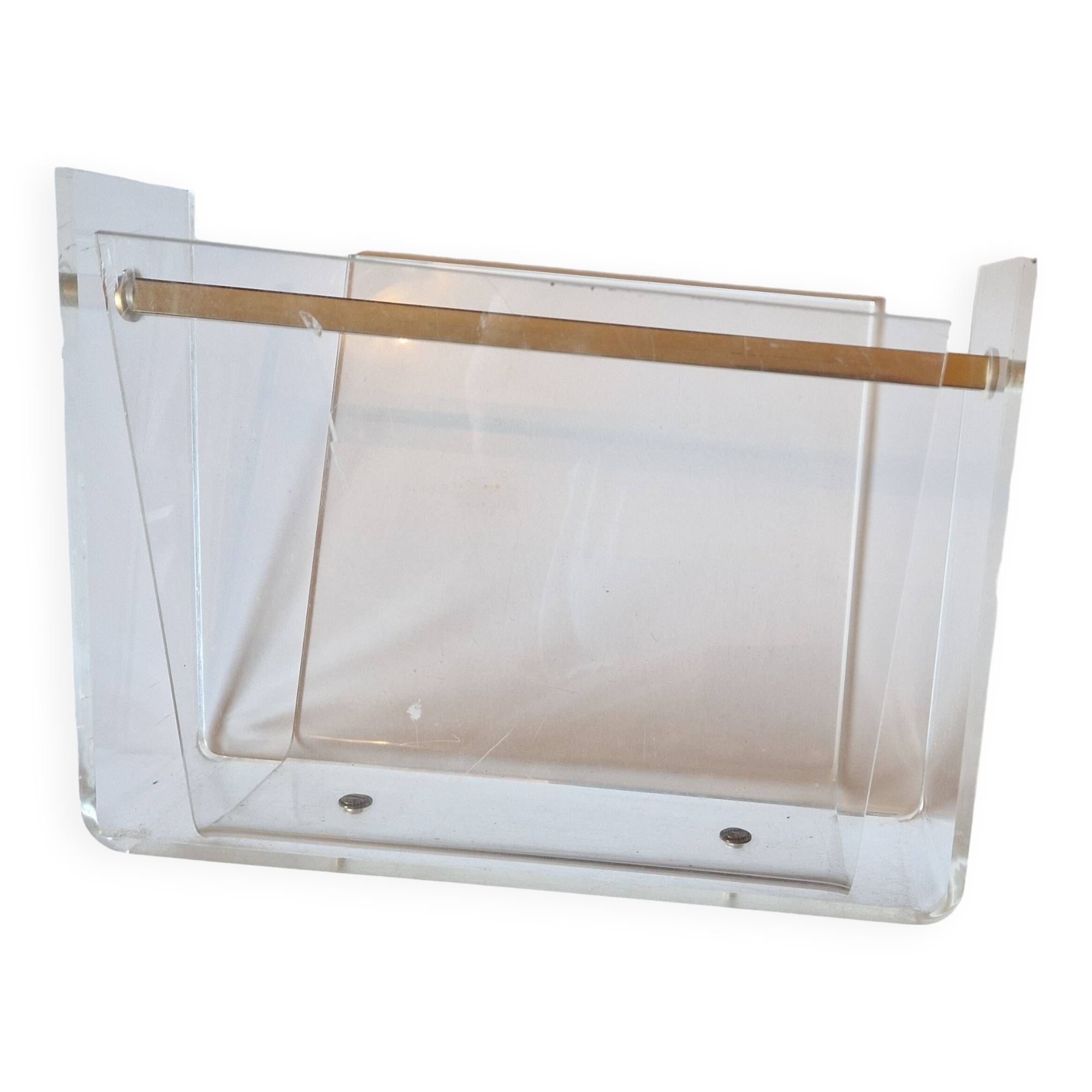 David Lange 1970 Plexiglas Magazine Rack