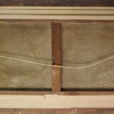 large painting of lake and countryside