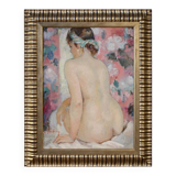 20th century French signed female nude painting