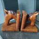 Wooden horse bookends