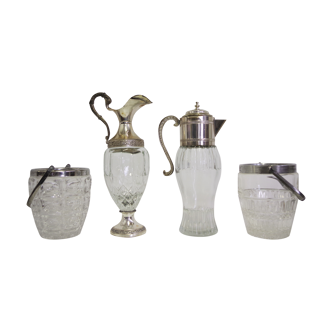 Pichets en verre et seaux à glace, 1960s, set de 4