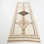 Beige & Brown Classic Turkish Runner Rug, 100x332Cm