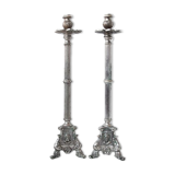 Pair of candle holders, vintage candle holder, silver brass candle holder, church, candle holder, tripod, chandelier