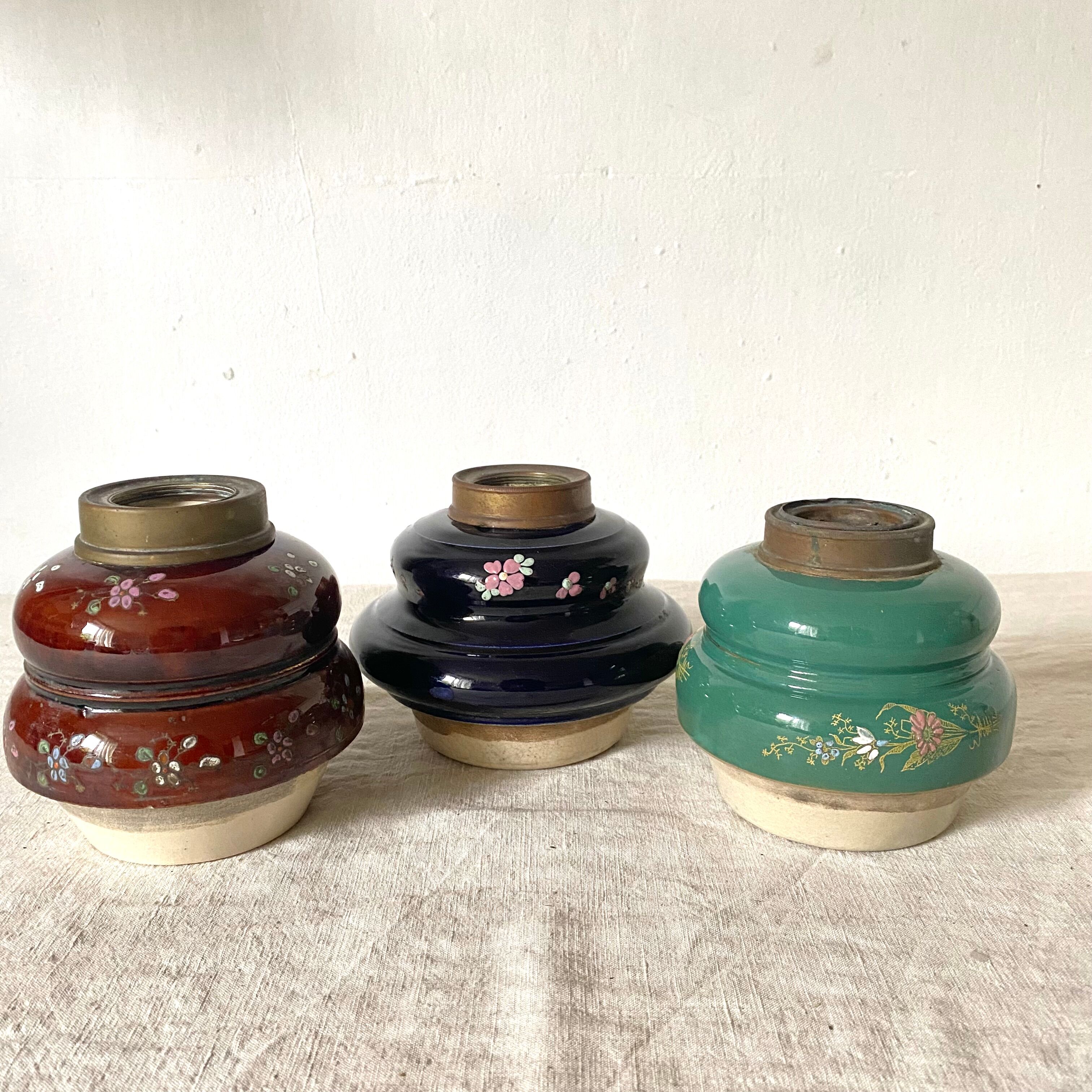 Antique ceramic vases x3