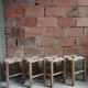 Set of 4 authentic wooden stools
