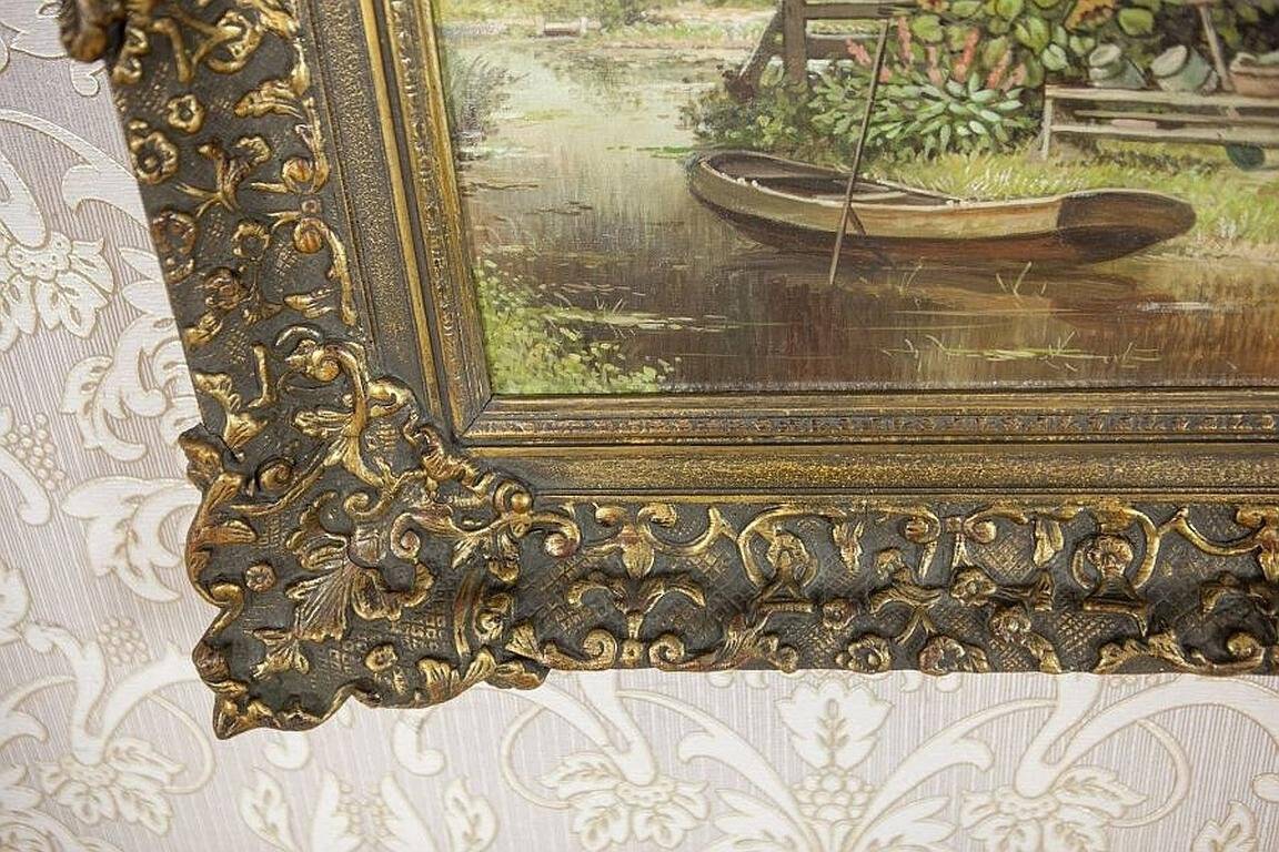 H. Veeninga, Landscape, Early 20th Century, Oil Painting on Canvas