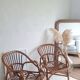 Paire de fauteuils en rotin vintage circa années 70