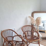 Paire de fauteuils en rotin vintage circa années 70
