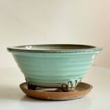 Vintage ceramic tripod pot and saucer