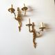 Pair of wall lamp in gilded bronze XXth style Louis XV France