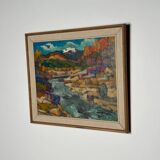 Original Mid Century Swedish Oil On Canvas – “Autumn, Offerdal Mountains, Jämtland” By Nils Öberg – Vintage & Framed – 45 × 53 Cm