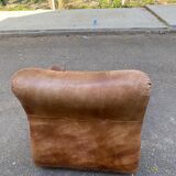 Modular sofa in cognac brown leather, Italy 1970s
