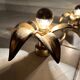 Vintage set of two messing flower wall lamps