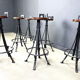 Vintage brutalist wrought iron bar stools, 1960s - set of 6