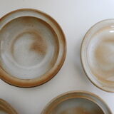 Set of 4 hollow plates Grès du Marais, vintage