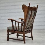 Années 1960, design danois, fauteuil à dossier haut par Regan Møbelfabrik, Aarhus, état d'origine.