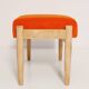 Vintage orange velvet stool mid-century, Edmund Homa, 1960s