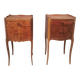 2 bedside tables with Louis XV style marquetry doors