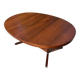 Baumann round oval extendable Scandinavian table in rosewood with 2 extensions.