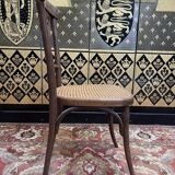 Set of 7 Baumann / Thonet / Fischel caned bistro chairs