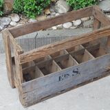 Old bottles wooden door