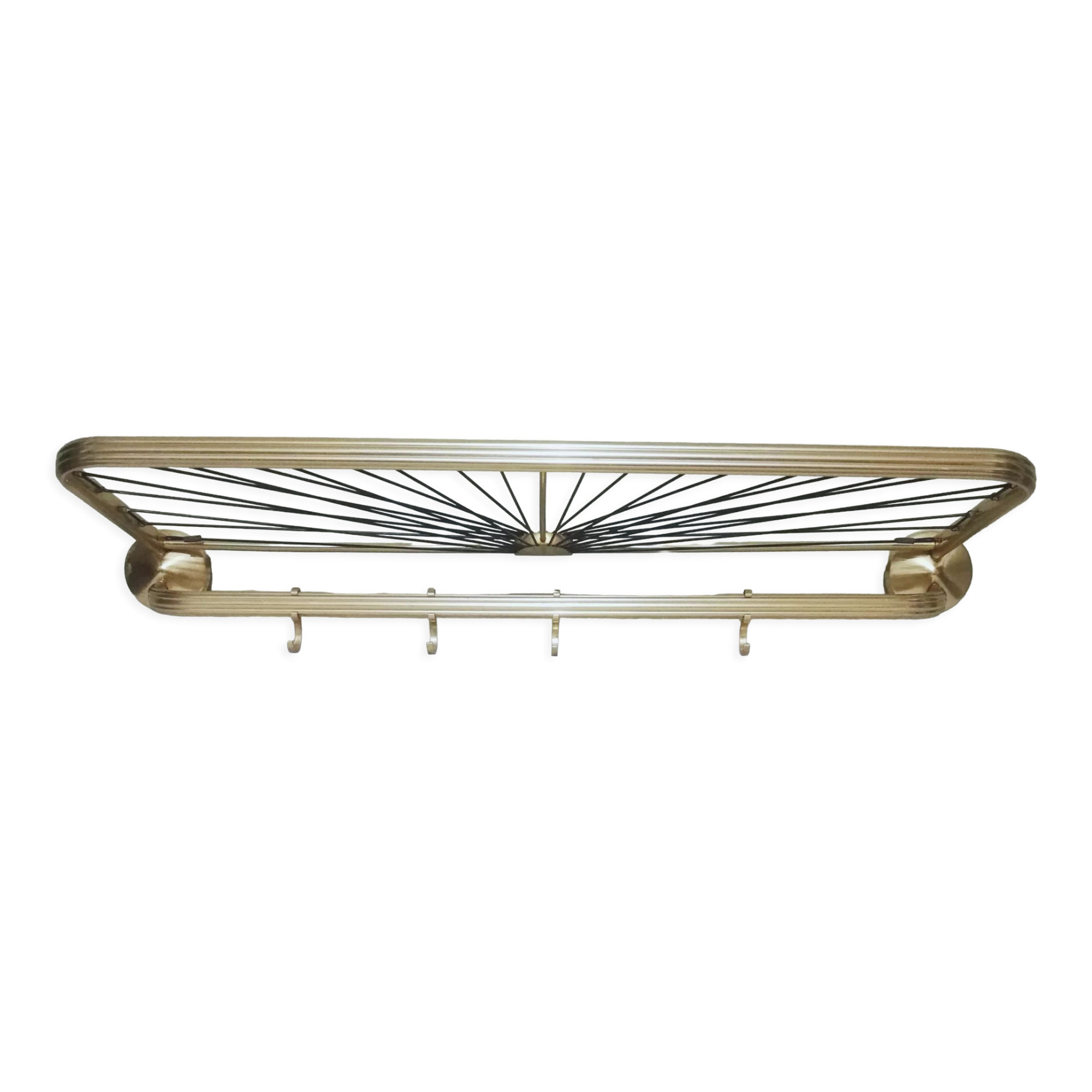 Gold aluminum and and pvc ropes wall coat rack
