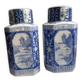 Paire de pots à thé ou pots à gingembre