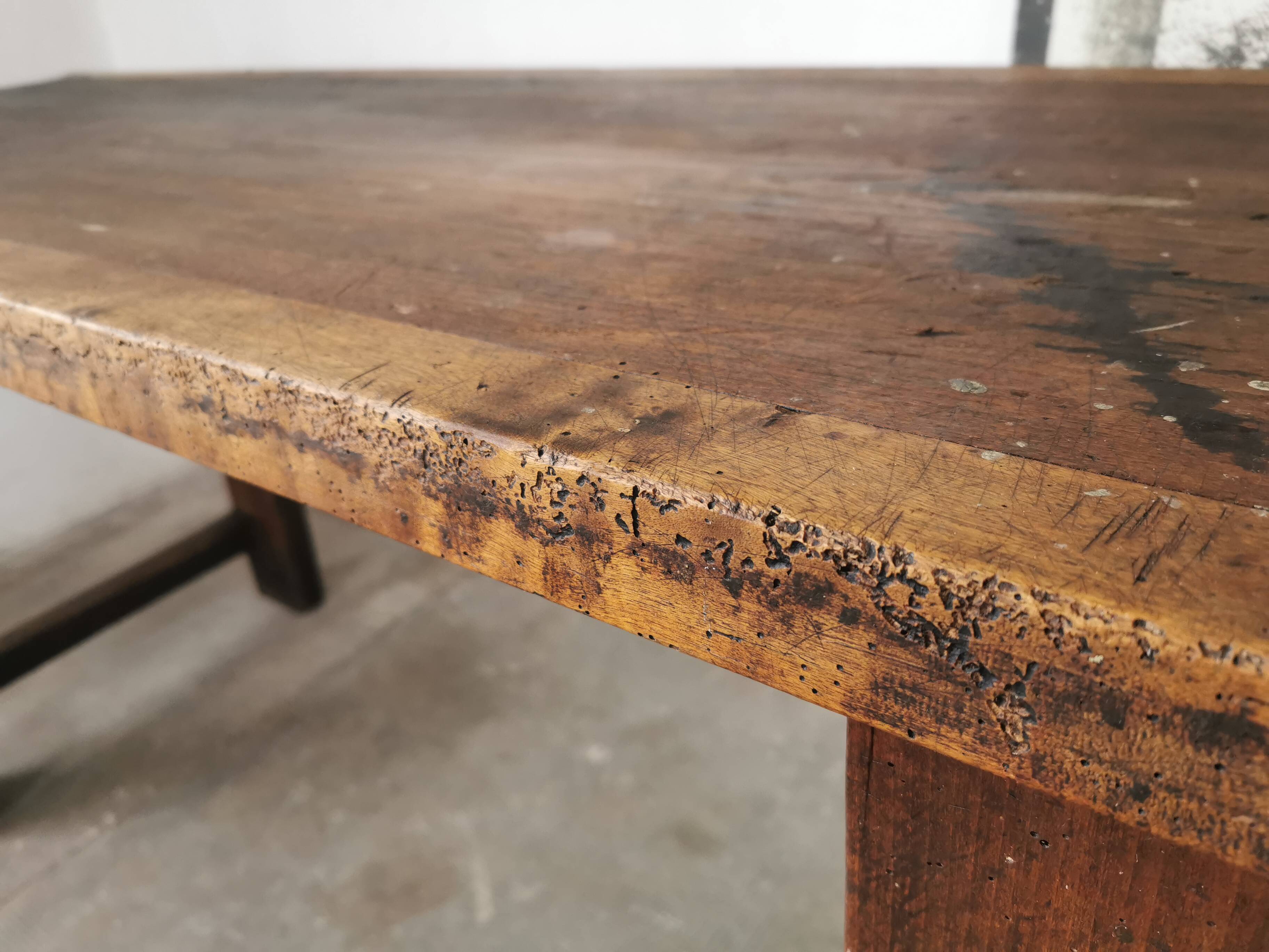 Workbench, brutalist console, solid wood